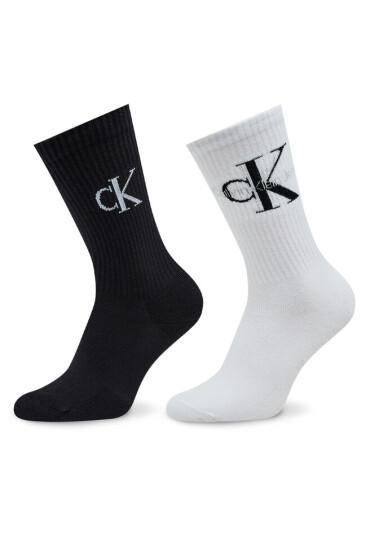 Calvin Klein Jeans Комплект 2 чифта дълги чорапи дамски Sock 2P Scatter 701224133 White Combo 001 - Mera.bg