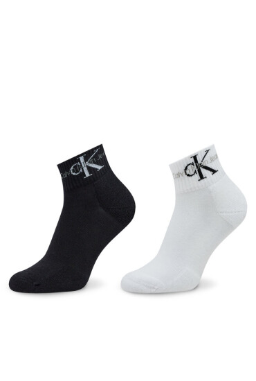 Calvin Klein Jeans Комплект 2 чифта къси чорапи дамски 701225317 Black Combo 001 - Mera.bg