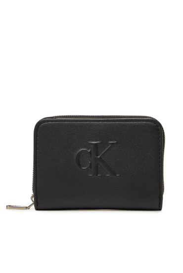 Calvin Klein Jeans Малък дамски портфейл Sculpted Med Flap Zip Around LV04K1004G Черен - Mera.bg