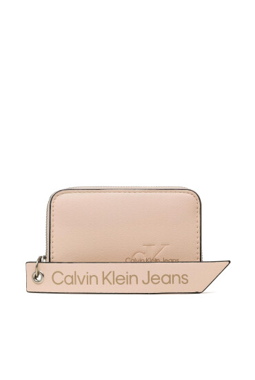 Calvin Klein Jeans Малък дамски портфейл Sculpted Med Zip Around Tag K60K610578 Розов - Mera.bg