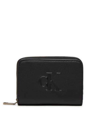 Calvin Klein Jeans Малък дамски портфейл Sculpted Med Zip K60K612741 Черен - Mera.bg