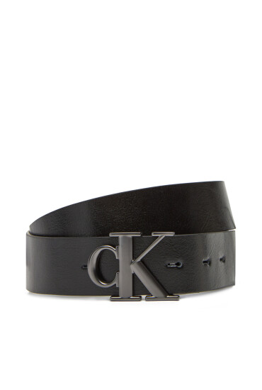 Calvin Klein Jeans Мъжки колан Monogram Plaque Buckle 35Mm Adj/Rev LV04G7033G Черен - Mera.bg