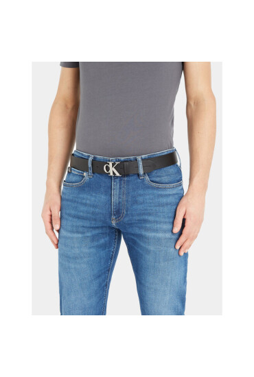Calvin Klein Jeans Мъжки колан Round Mono Pl Lthr Tx Belt K50K511155 Black BDS - Mera.bg
