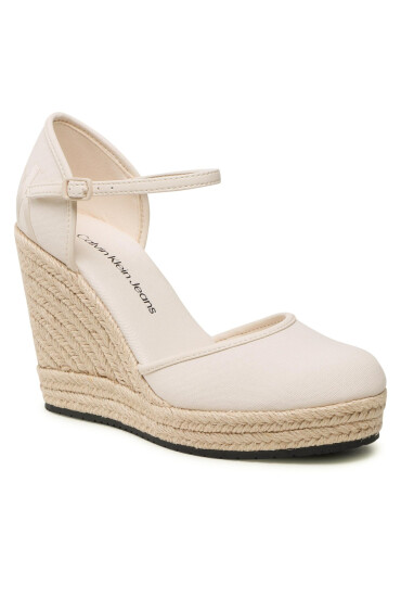 Calvin Klein Jeans Обувки Wedge Sandal Close Toe Ess YW0YW01194 Ancient White YBH - Mera.bg