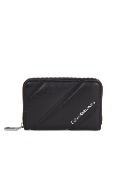 Calvin Klein Jeans Портфейл Quilted Med Zip Around K60K611972 Черен - Mera.bg