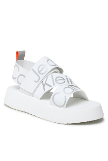 Calvin Klein Jeans Сандали Prefersato Sandal Webb YW0YW01071 Bright White/Reflective Silver - Mera.bg