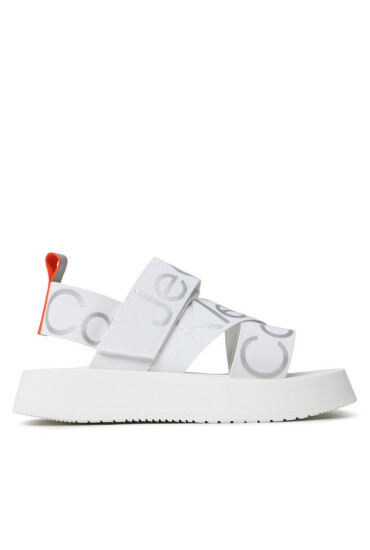 Calvin Klein Jeans Сандали Prefersato Sandal Webb YW0YW01071 Bright White/Reflective Silver - Mera.bg