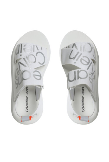 Calvin Klein Jeans Сандали Prefersato Sandal Webb YW0YW01071 Bright White/Reflective Silver - Mera.bg