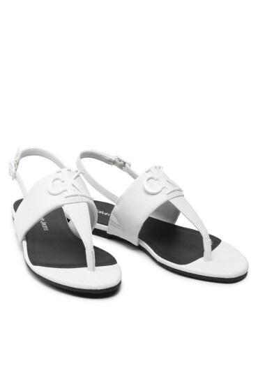 Calvin Klein Jeans Сандали Flat Sandal Hw Lth 2 YW0YW00544 Bright White YAF - Mera.bg