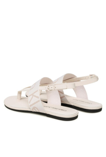 Calvin Klein Jeans Сандали Flat Sandal Toepost Webbing YW0YW00956 Ancient White YBH - Mera.bg