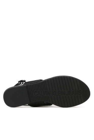 Calvin Klein Jeans Сандали Flat Sandal Toepost Webbing YW0YW00956 Черен - Mera.bg