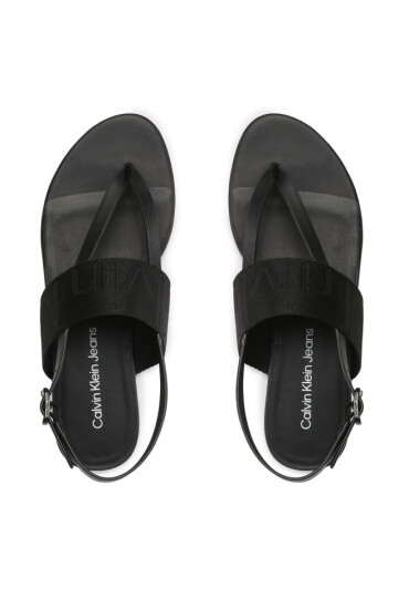 Calvin Klein Jeans Сандали Flat Sandal Toepost Webbing YW0YW00956 Черен - Mera.bg