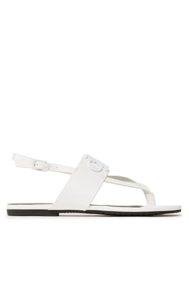 Calvin Klein Jeans Сандали Flat Sndal Toepost Hw YW0YW00953 Бял - Mera.bg