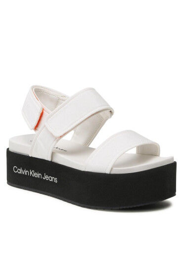 Calvin Klein Jeans Сандали Flatform Sandal Softny YW0YW00965 White YBR - Mera.bg