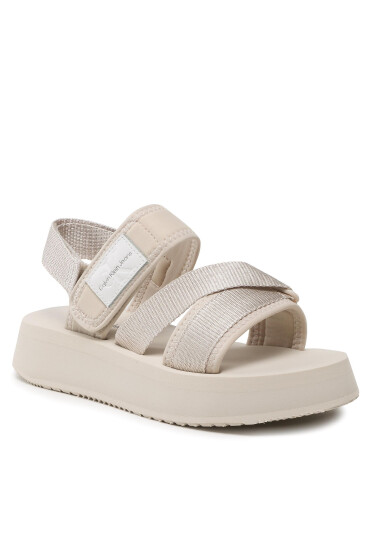 Calvin Klein Jeans Сандали Prefresato Sandal Bagde YW0YW00967 Eggshell ACF - Mera.bg