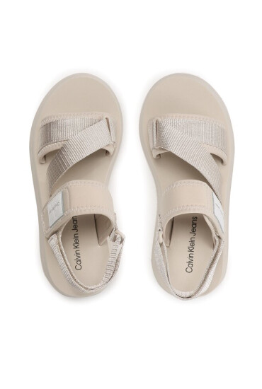 Calvin Klein Jeans Сандали Prefresato Sandal Bagde YW0YW00967 Eggshell ACF - Mera.bg