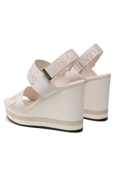 Calvin Klein Jeans Сандали Wedge Sandal Webbing YW0YW00959 Ancient White YBH - Mera.bg