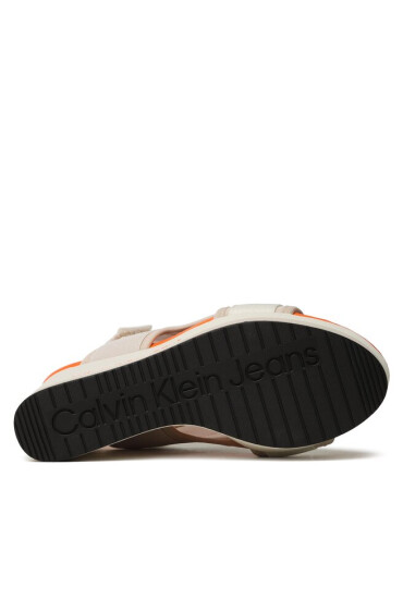 Calvin Klein Jeans Сандали Wedge Sandal Webbing YW0YW01073 Eggshell/Shocking Orange ACF - Mera.bg