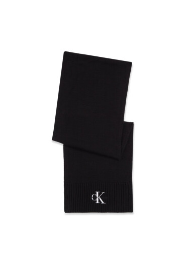 Calvin Klein Jeans Зимен шал Monologo Embro Knit Scarf K60K611262 Black BDS - Mera.bg