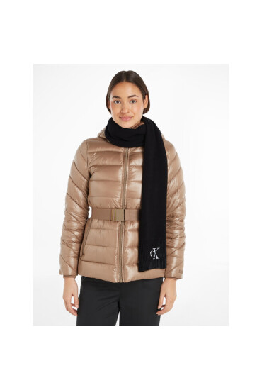 Calvin Klein Jeans Зимен шал Monologo Embro Knit Scarf K60K611262 Black BDS - Mera.bg