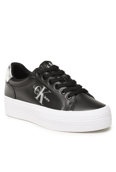 Calvin Klein Jeans Сникърси Vulc Flatform Laceup Lth Refl Wn YW0YW01222 Черен - Mera.bg