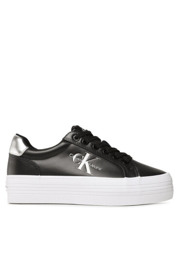 Calvin Klein Jeans Сникърси Vulc Flatform Laceup Lth Refl Wn YW0YW01222 Черен - Mera.bg