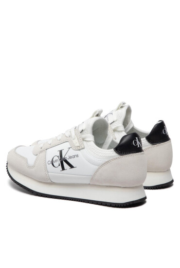Calvin Klein Jeans Сникърси Runner Sock Laceup Ny-Lth YW0YW00832 Бял - Mera.bg