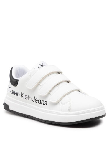 Calvin Klein Jeans Сникърси Low Cut Lace-Up Sneaker V3X9-80335-1355 S White/Black X002 - Mera.bg