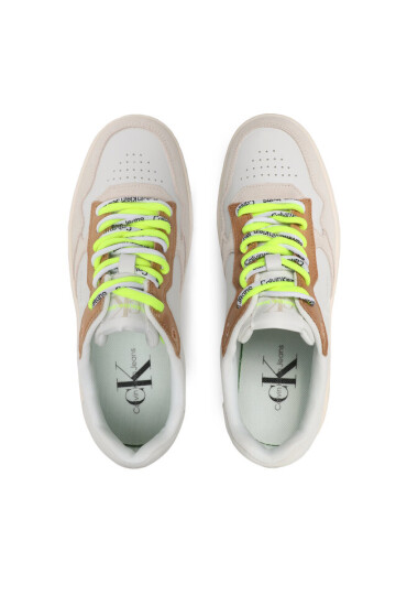 Calvin Klein Jeans Сникърси Basket Cupsole Fluo Contrast YW0YW00920 Бял - Mera.bg