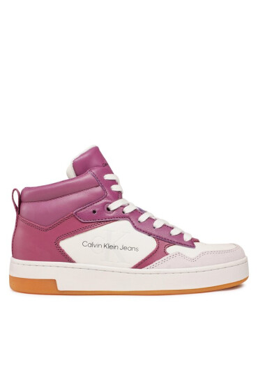 Calvin Klein Jeans Сникърси Basket Cupsole Mid Lth Mono YW0YW00877 Виолетов - Mera.bg