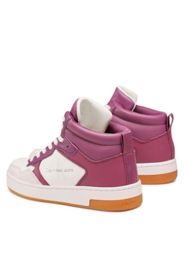Calvin Klein Jeans Сникърси Basket Cupsole Mid Lth Mono YW0YW00877 Виолетов - Mera.bg