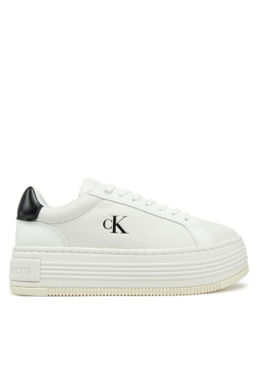 Calvin Klein Jeans Сникърси Bold Flatf Low Lace Mg YW0YW01766 Бял - Mera.bg