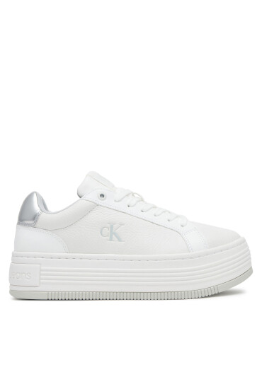 Calvin Klein Jeans Сникърси Bold Flatf Low Lace Mg YW0YW01766 Бял - Mera.bg
