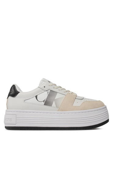 Calvin Klein Jeans Сникърси Bold Flatf Low Lace Mix Nbs Sat YW0YW01308 Бял - Mera.bg