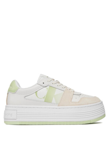 Calvin Klein Jeans Сникърси Bold Flatf Low Lace Mix Nbs Sat YW0YW01308 Бял - Mera.bg