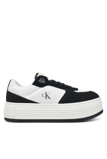 Calvin Klein Jeans Сникърси Bold Flatf Low Lace Mix YW0YW01742 Бял - Mera.bg