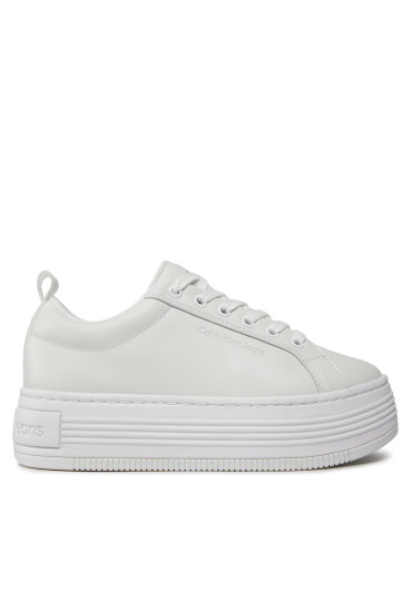 Calvin Klein Jeans Сникърси Bold Flatf Low Laceup Lth In Lum YW0YW01309 Бял - Mera.bg