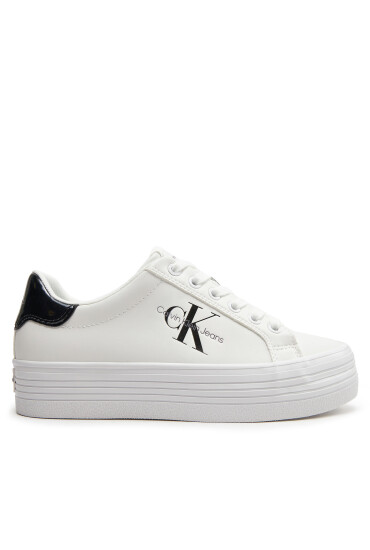 Calvin Klein Jeans Сникърси Bold Vulc Flatf Lace Lth Met YW0YW01393 Бял - Mera.bg