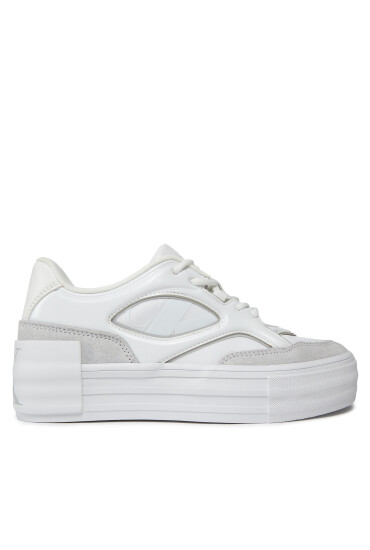 Calvin Klein Jeans Сникърси Bold Vulc Flatf Lace Mix Mg Lum YW0YW01295 Бял - Mera.bg