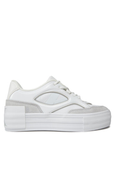 Calvin Klein Jeans Сникърси Bold Vulc Flatf Lace Mix Mg Lum YW0YW01295 Бял - Mera.bg