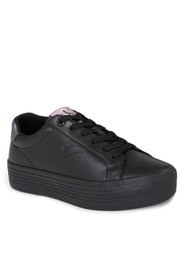 Calvin Klein Jeans Сникърси Bold Vulc Flatf Laceup Lth Wn YW0YW01144 Черен - Mera.bg