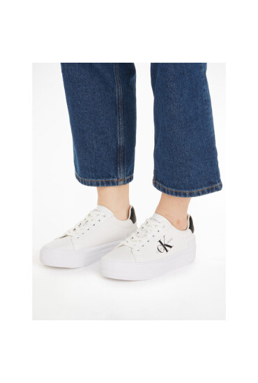 Calvin Klein Jeans Сникърси Bold Vulc Flatform Laceup Lth Wn YW0YW00821 Бял - Mera.bg