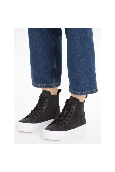 Calvin Klein Jeans Сникърси Bold Vulc Mid Flatform Laceup Wn YW0YW01270 Черен - Mera.bg