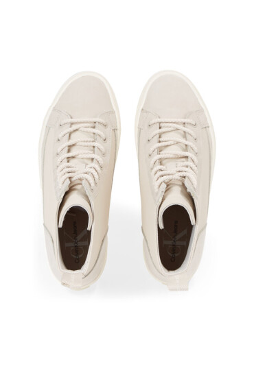 Calvin Klein Jeans Сникърси Bold Vulc Mid Flatform Laceup Wn YW0YW01270 Бежов - Mera.bg