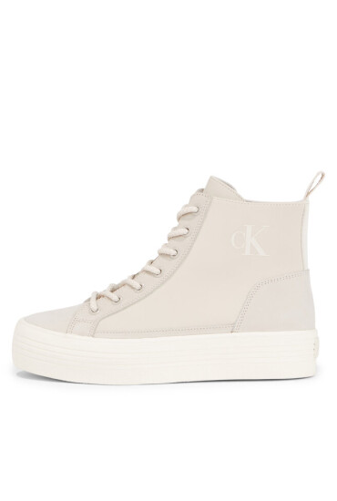 Calvin Klein Jeans Сникърси Bold Vulc Mid Flatform Laceup Wn YW0YW01270 Бежов - Mera.bg