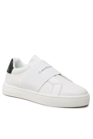 Calvin Klein Jeans Сникърси Casual Cupsole Elastic Lth YW0YW01021 Бял - Mera.bg