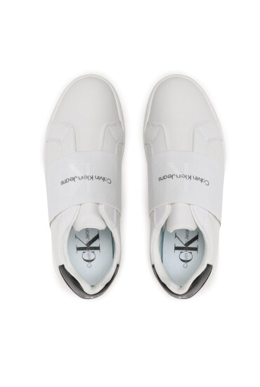 Calvin Klein Jeans Сникърси Casual Cupsole Elastic Lth YW0YW01021 Бял - Mera.bg