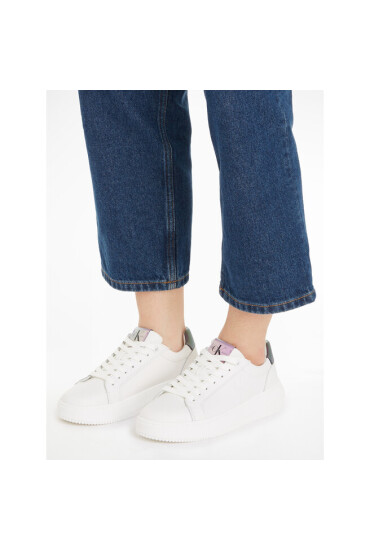 Calvin Klein Jeans Сникърси Chunky Cupsole Laceup Lth Wn YW0YW01202 Бял - Mera.bg