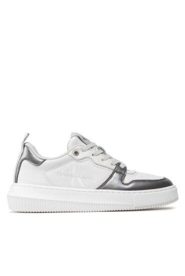 Calvin Klein Jeans Сникърси Chunky Cupsole Laceup Metallic YW0YW007830LB Бял - Mera.bg