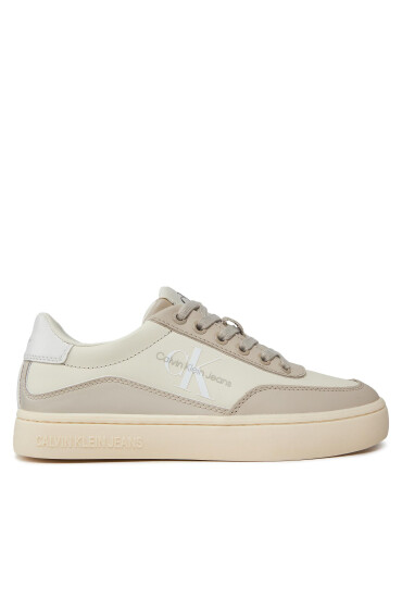 Calvin Klein Jeans Сникърси Classic Cupsole Low Lace Lth Ml YW0YW01296 Бежов - Mera.bg